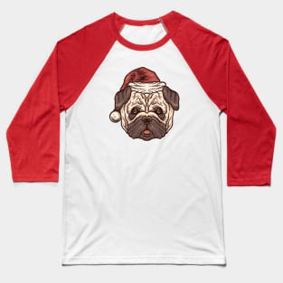 Cute Christmas Pug Illustration Baseball T-Shirt